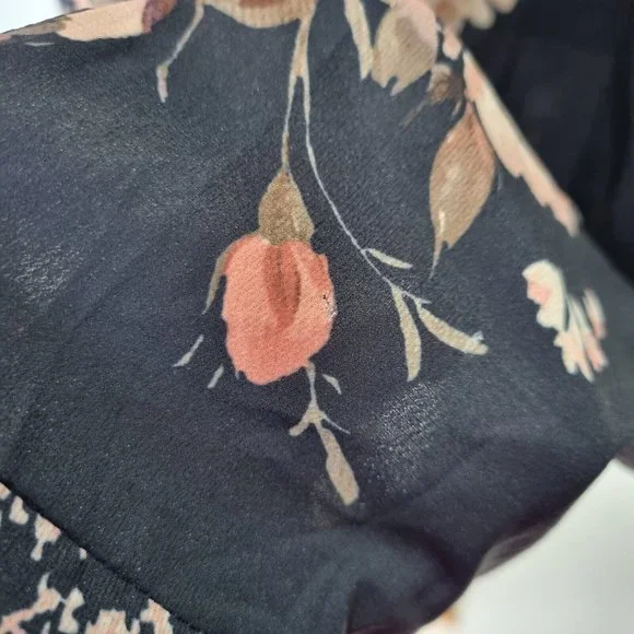 Lorraine Multicolour Floral Frill Hem A-Line Dress Size 16 - Picture 8 of 8